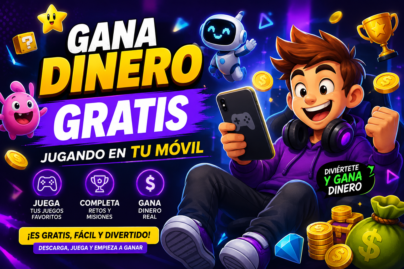 Gana dinero GRATIS jugando en tu móvil