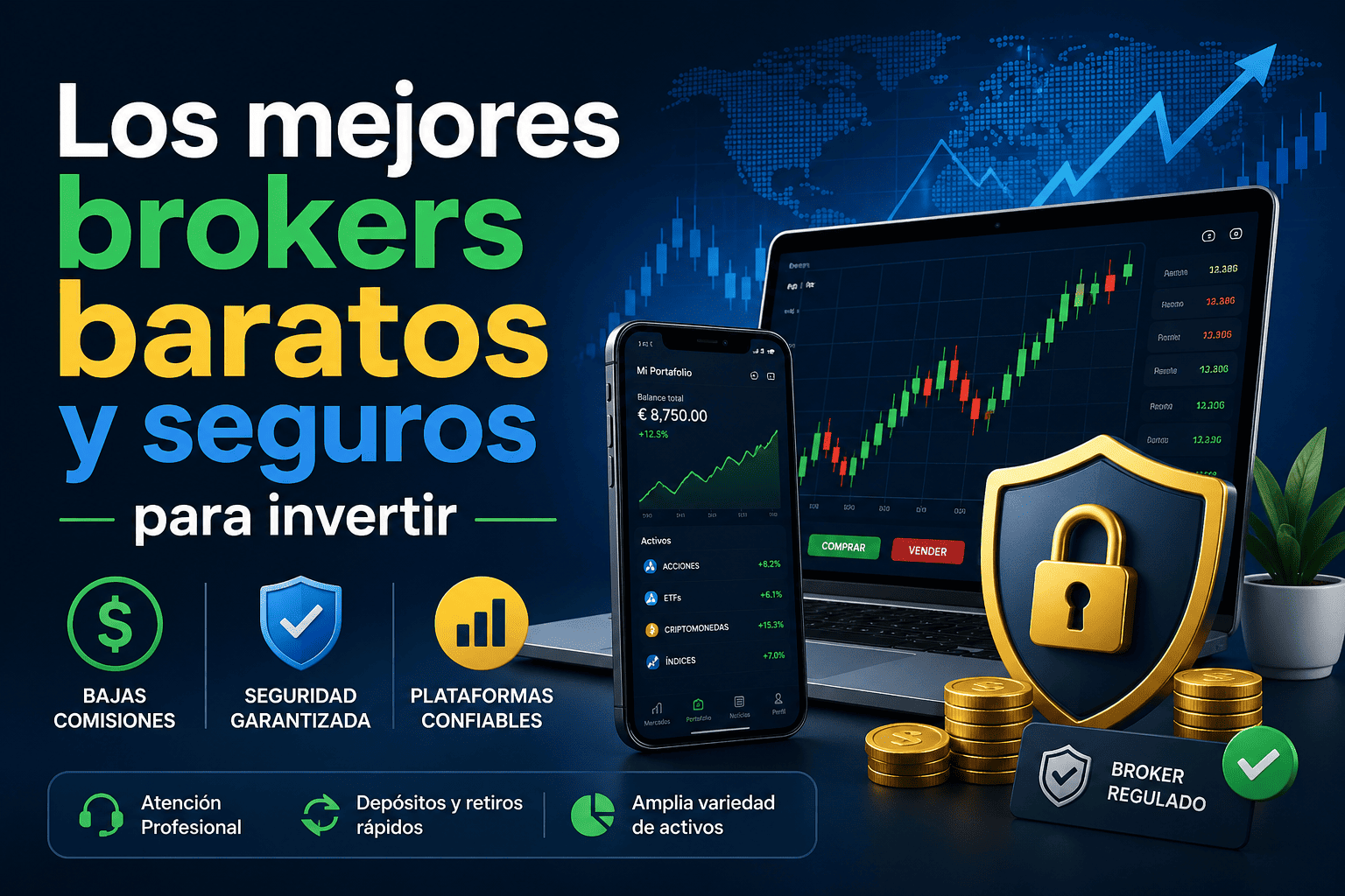 Los mejores brokers baratos y seguros para invertir